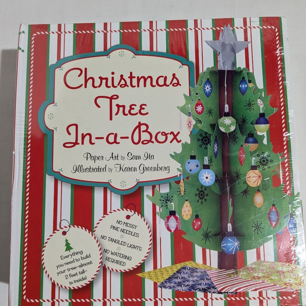 Christmas Tree In A Box Paper Art Holiday Decor 2007